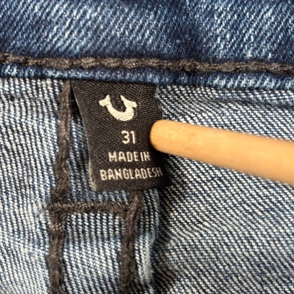 True Religion Jeans Mens 31x33 BLue Ricky Big T Relaxed Straight